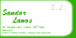 sandor lamos business card